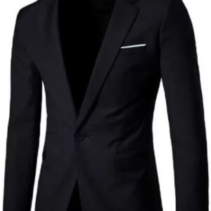 Men's Classic Slim Fit Blazer, Single Breasted, Black, Formal and Casual Wear