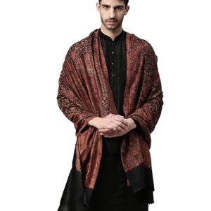 Pashmoda Men Jamawar Shawl, Authentic Kashmiri Luxury Pashmina Style Shawl, Stole