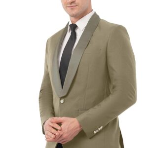 SaintX Men's Premium Tuxedo Blazer | Italian Slim Fit | Fully Lined | Shawl Collar | Stretchable Fabric | Designer Coat for Men | Suitable for All Occasions