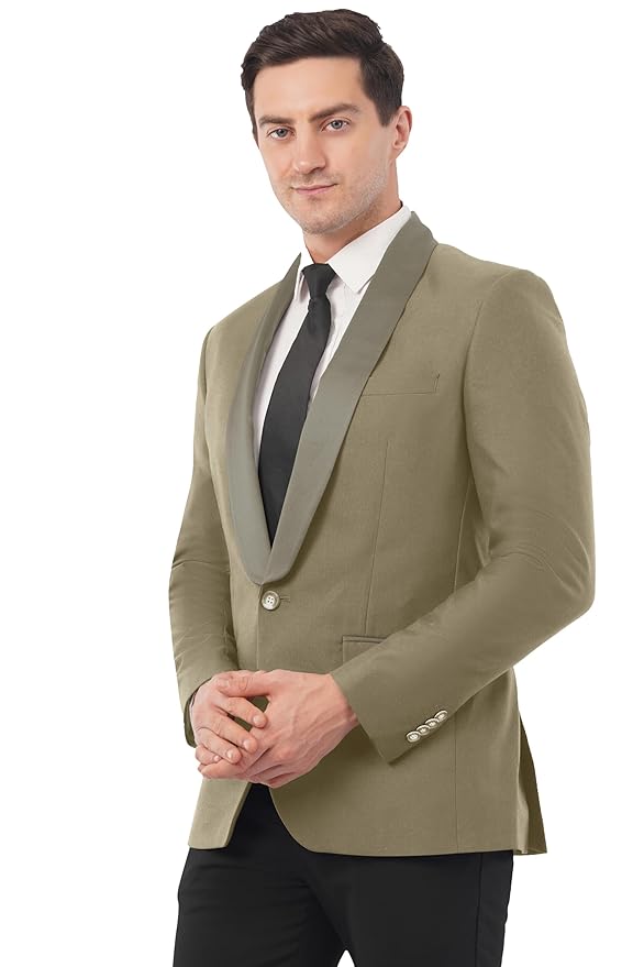 SaintX Men's Premium Tuxedo Blazer | Italian Slim Fit | Fully Lined | Shawl Collar | Stretchable Fabric | Designer Coat for Men | Suitable for All Occasions